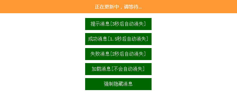 jQuery可自动隐藏顶部消息提示框代码