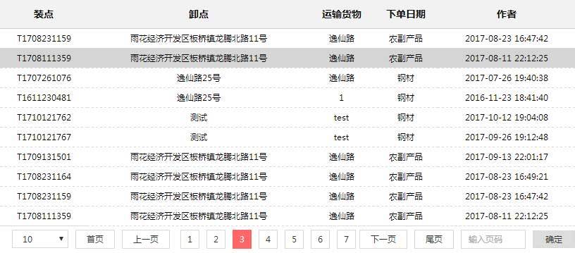 支持页码跳转的jQuery动态数据表格分页插件