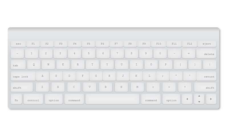 css3绘制mac电脑键盘样式代码