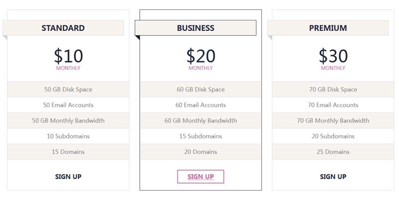 css3基于bootstrap项目价格表样式代码