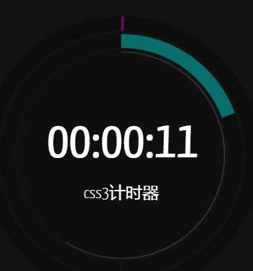 js css3圆形的时分秒计时器动画特效