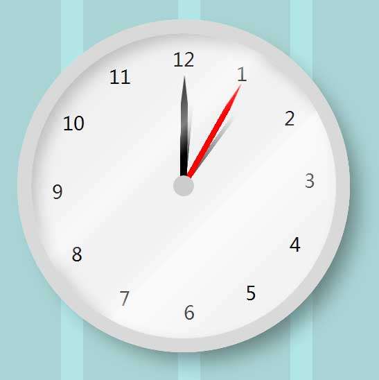 纯css3圆形立体时钟样式代码