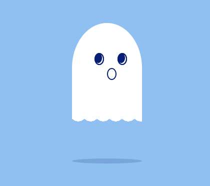 纯css3可爱幽灵动画ghost上下浮动特效