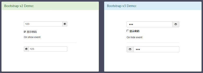 Bootstrap用户输入密码显示隐藏代码