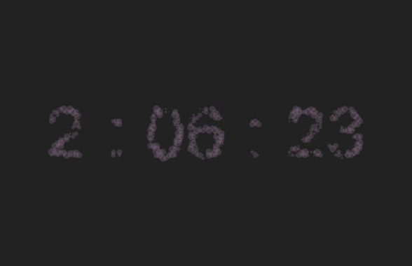 HTML5 Canvas粒子数字时钟动画特效