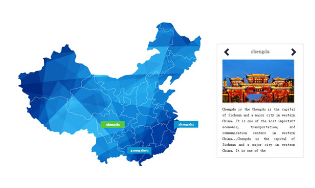 jQuery城市地图鼠标经过标注显示文字介绍代码