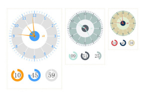 带表盘和数字刻度HTML5时钟代码