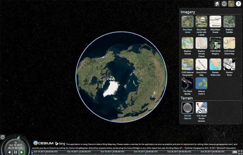 基于cesium.js库的3D地球仪模型代码