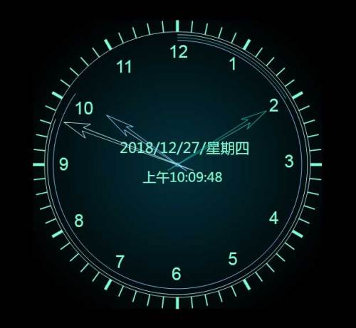 html5 canvas圆盘时钟样式特效