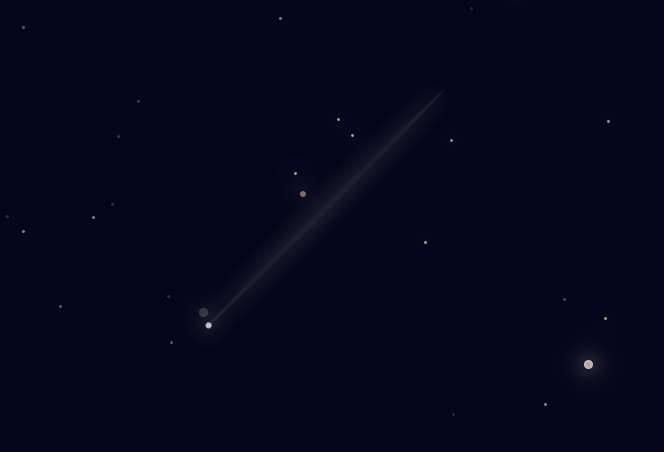 html5夜空中流星划过背景动画特效