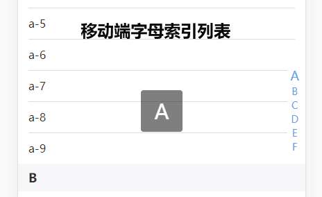 zepto手机端字母索引列表插件