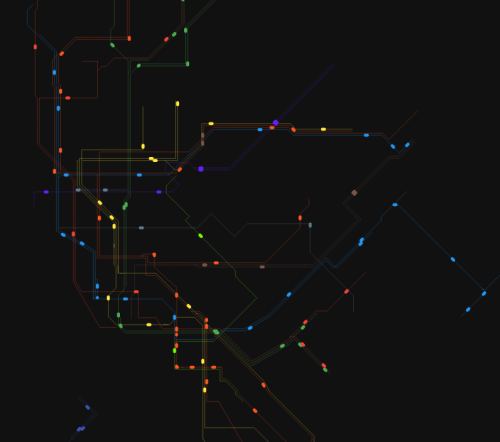 html5 svg科技感十足的地铁线路图动画特效