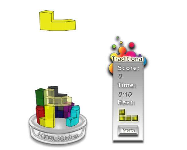 网页版html5 3d俄罗斯方块游戏源码下载