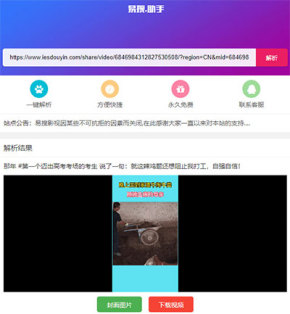 PHP短视频聚合无水印在线解析源码