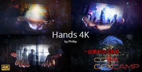 AE模板-实拍手拖照片开场动画 Hands 4K