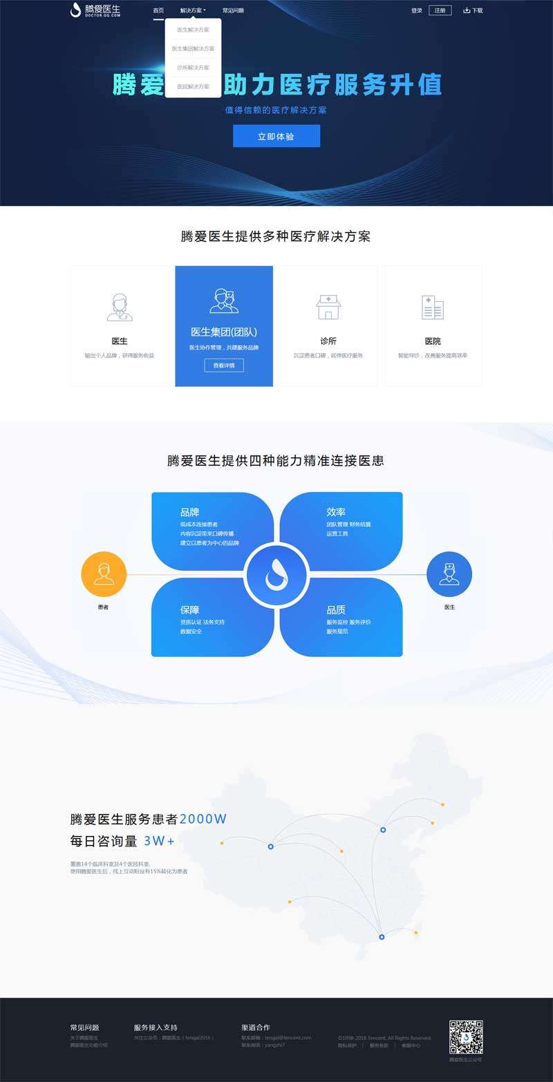 腾爱医生平台产品官网html模板