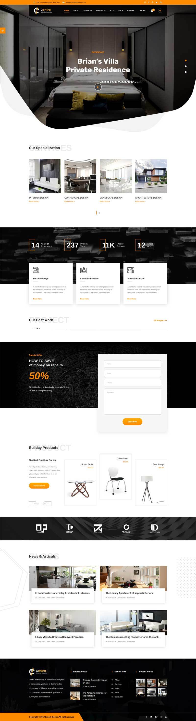 Bootstrap室内装饰设计公司网站模板