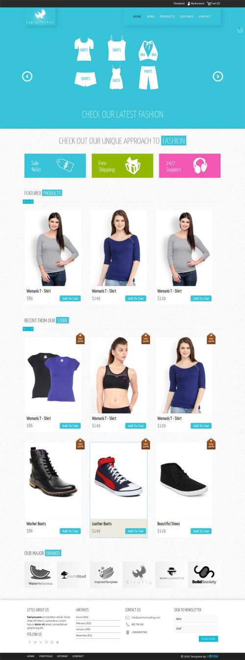 国外响应式服装购物商城网站html5模板