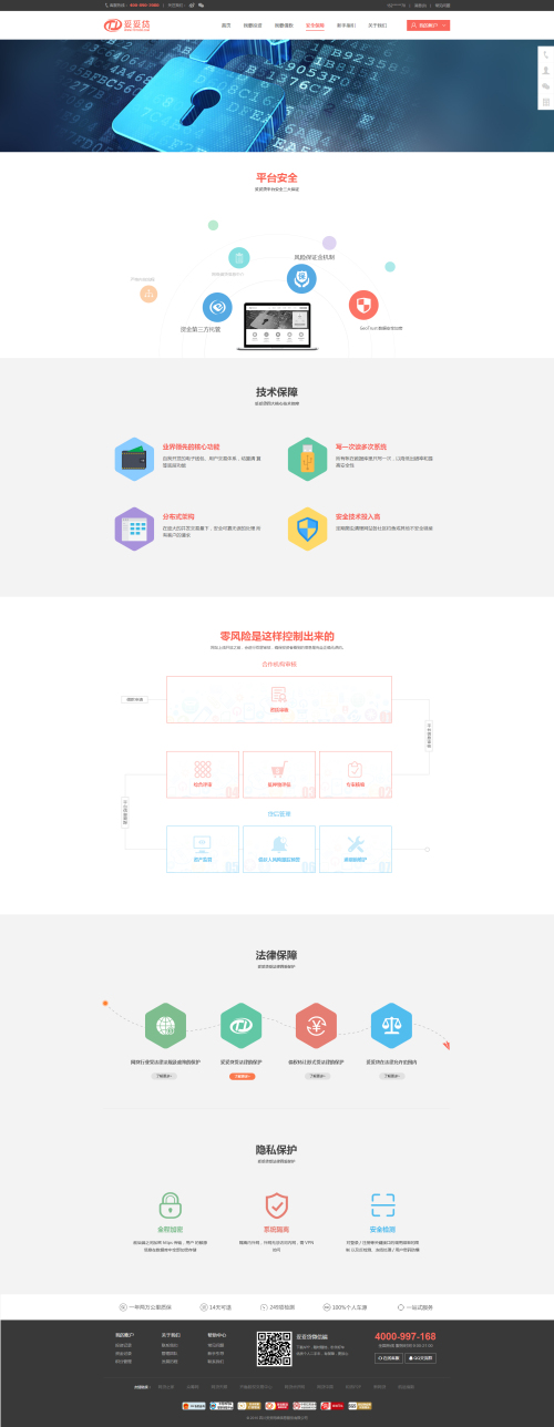 简洁p2p理财投资安全保障专题页模板下载