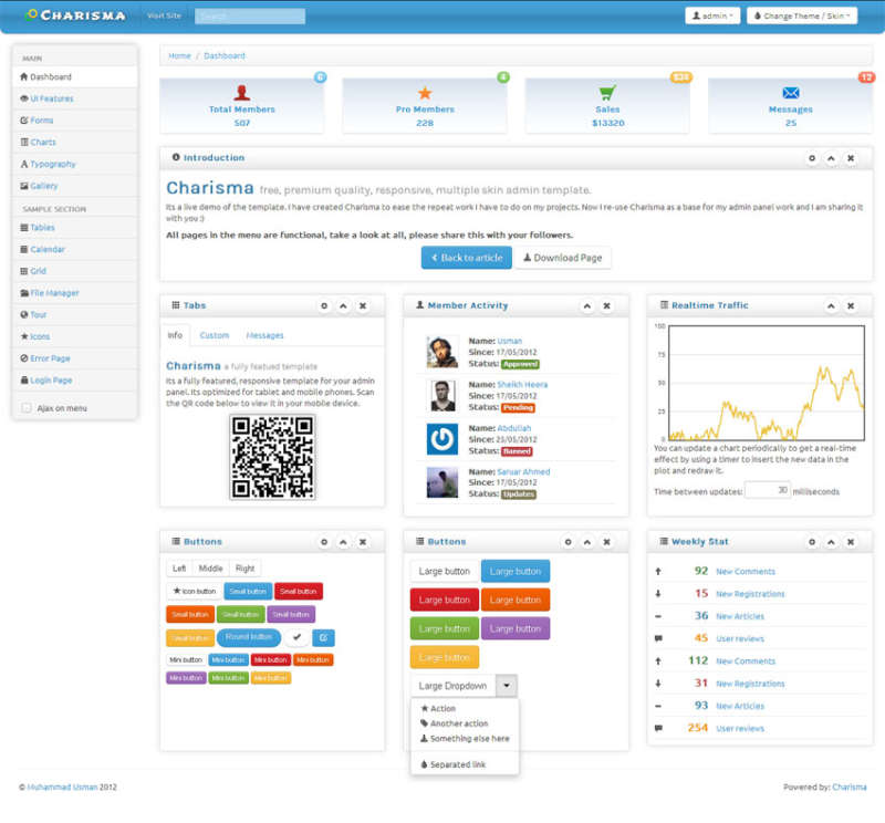 jquery页面响应式布局bootstrap后台管理模板html下载