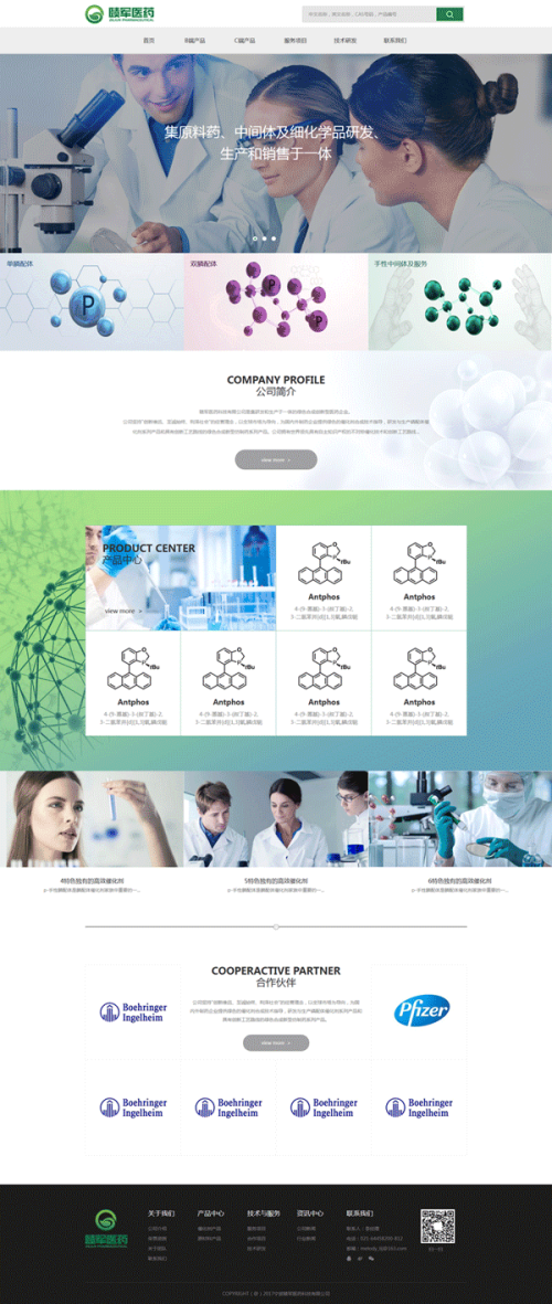 宽屏的生物医药化学公司网站模板