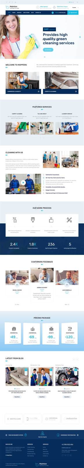 响应式清洁保洁公司网站html5模板