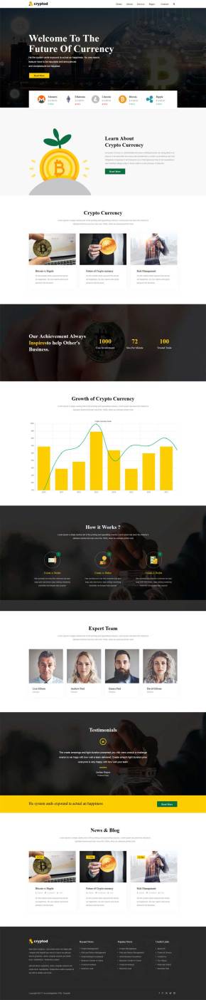 大气的比特币加密货币金融企业网站模板