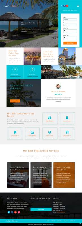 html5旅游度假酒店预订网站模板html整站