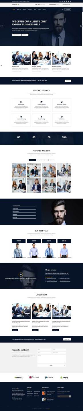 大气的商务金融咨询公司网站Html5模板