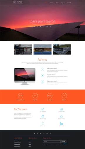 简单大气的太阳能发电公司网站html模板