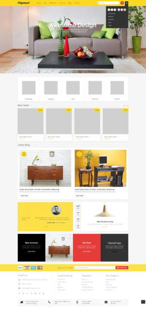 通用大气的网上家具零售商城网页模板