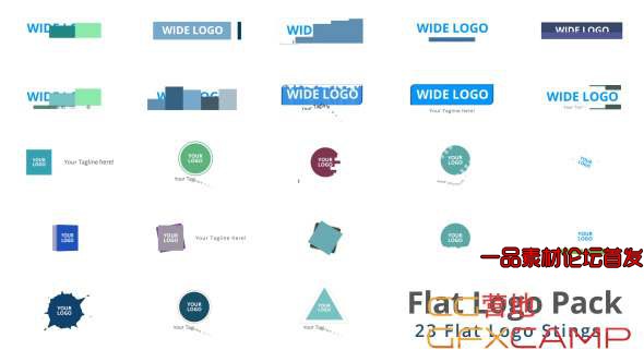 AE模板-23组扁平化Logo动画 Flat Logo Pack