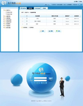 蓝色的电子商务cms后台管理系统模板html源码下载