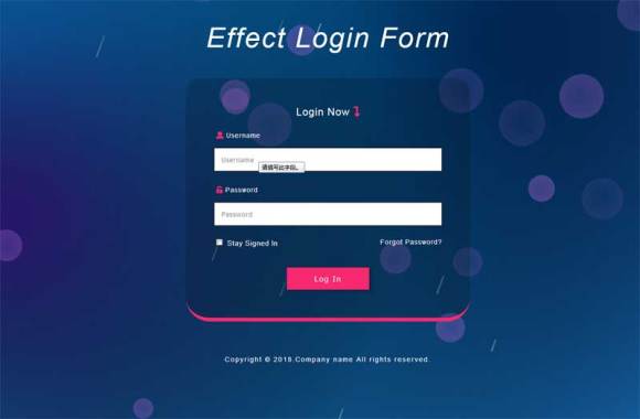 html5动态背景用户登录页面模板