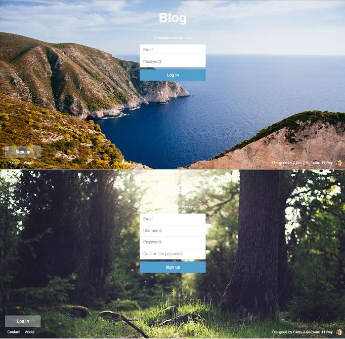 带背景Blog登录页面和注册页面模板