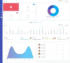 蓝色bootstrap网站用户统计后台模板