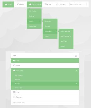 jquery css3响应式布局制作多级响应式下拉菜单代码