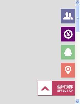 jquery win8效果的右侧网页浮动框代码返回顶部菜单按钮