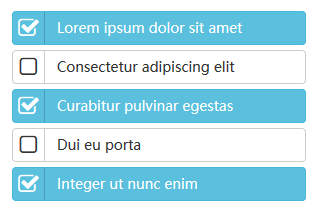 jquery checkbox点击选中列表样式代码