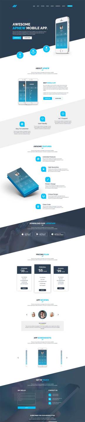移动应用app官网介绍单页模板
