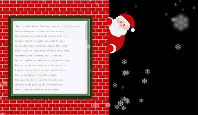 jQuery css3下着雪花的圣诞老人滑动面板