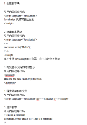 javascript基础知识 中文