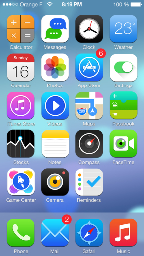 iphone手机ios7系统风格图标PSD素材下载