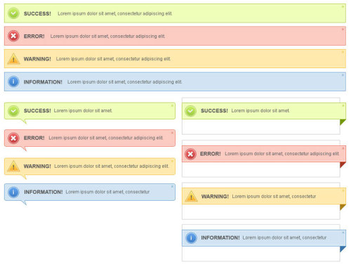 各种常用的网页提示框样式设计psd素材下载