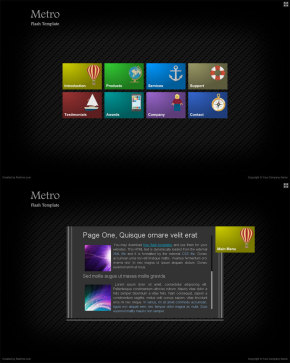 win8 metro界面ui风格flash xml单页面模板素材含fla源文件下载