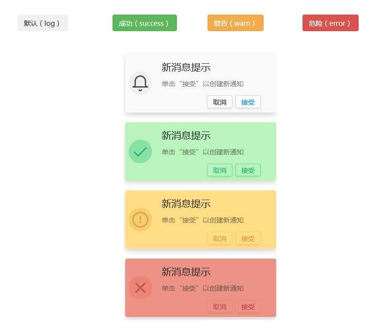 js右下角消息通知提示框插件