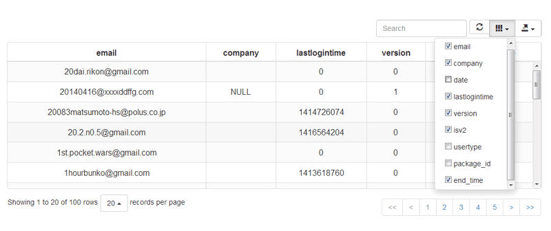 jQuery bootstrap带分页表格数据搜索筛选代码