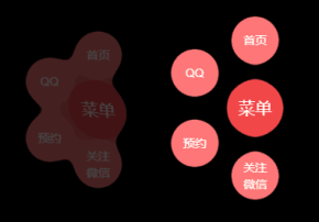 jQuery css3悬浮的圆形弹性菜单代码