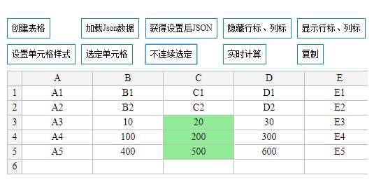 jQuery网页版excel表格编辑插件