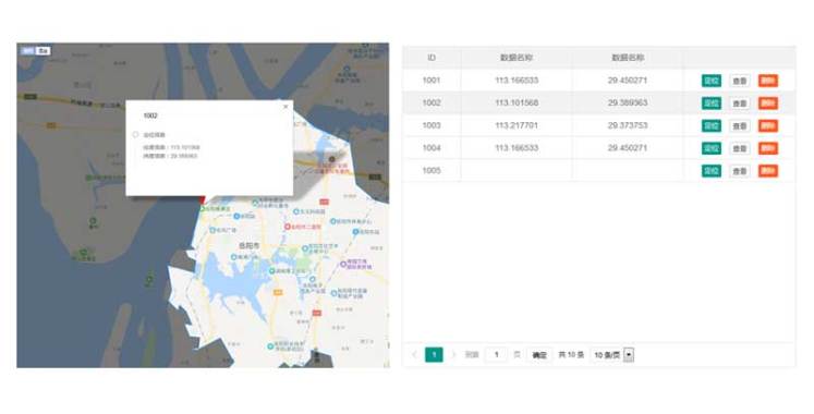 layui表格结合百度地图定位实例